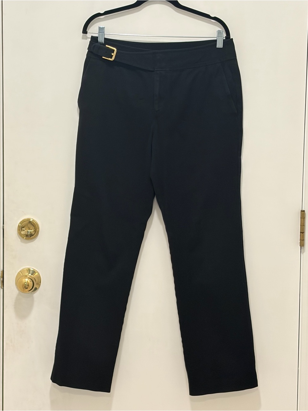 Ralph Lauren Black Women’s Dress Pants with Gold Buckle. Size 8